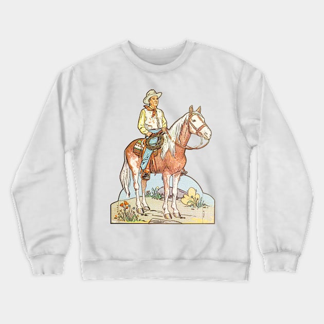 Vintage 70s Style Cowboy Illustration Crewneck Sweatshirt by CultOfRomance